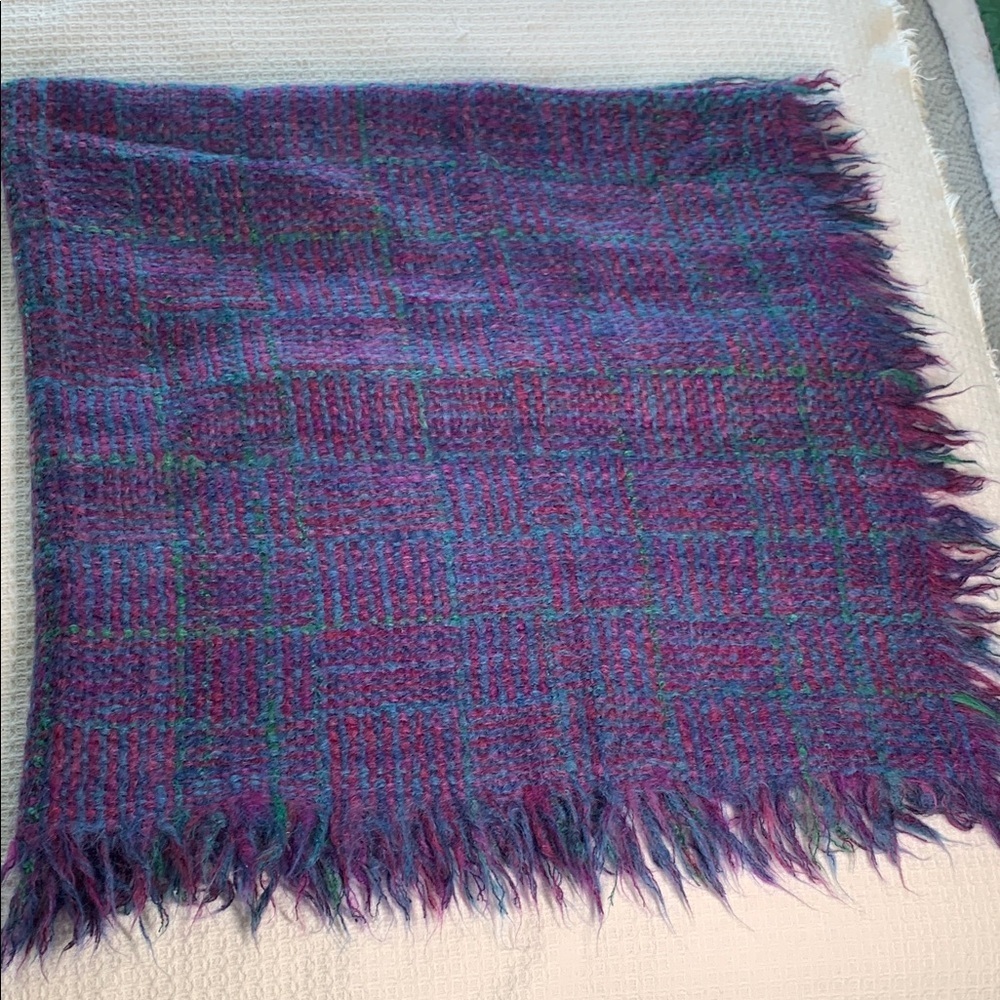 Avoca hand weavers wool throw blanket purple/ multicolor made in Ireland